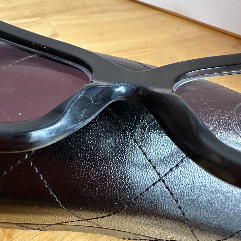 Chanel Oversized Black Framed Glasses + Case - THESE HAVE A PRESCRIPTION IN THEM - Picture 6 of 10